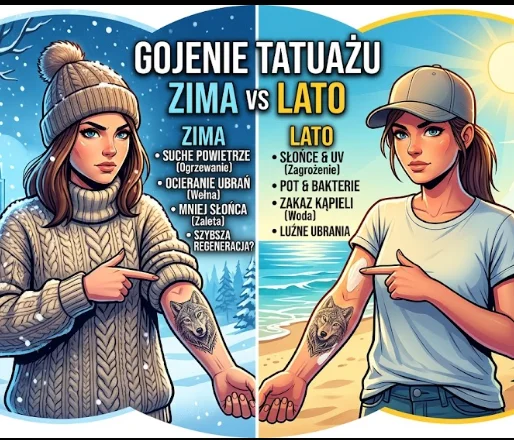 Zima vs Lato: jaka jest różnica w gojeniu tatuażu?