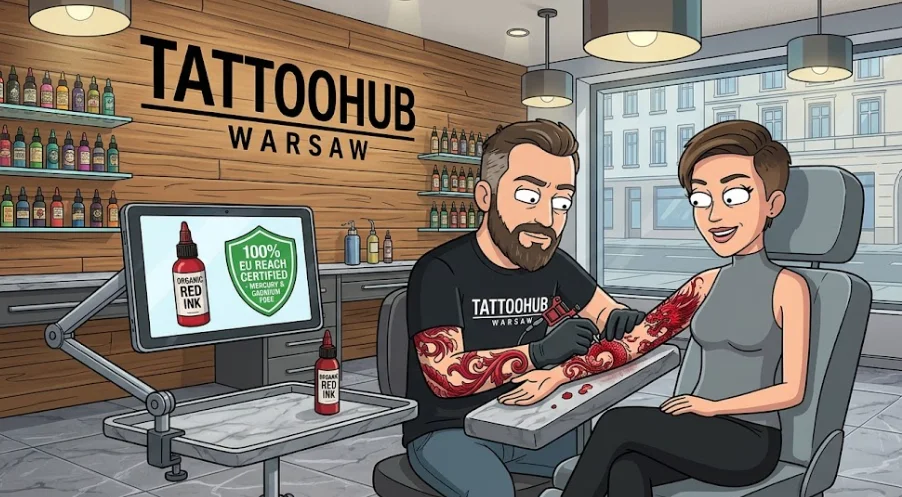 Czerwone tatuaże (Red Ink Tattoo) i mit o „alergii na czerwony tusz”: dlaczego dawne barwniki uczulały, jak norma EU REACH zmieniła branżę i jak utrzymać soczystą czerwień na lata